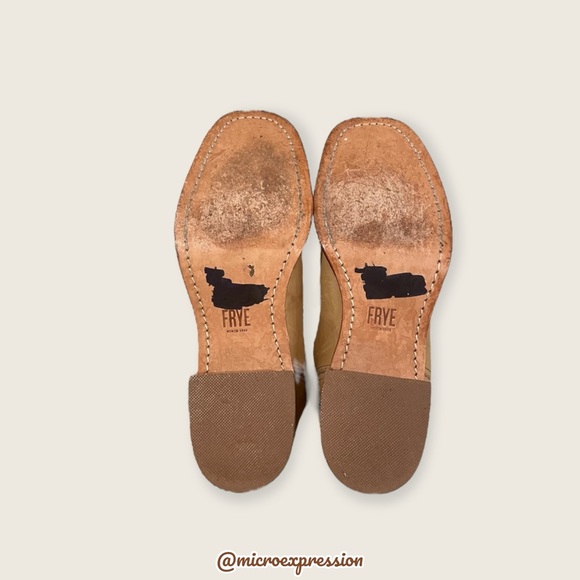 Frye Campus 14L Banana Yellow Leather Vintage Distressed Knee High Pull On Boots - Picture 13 of 16